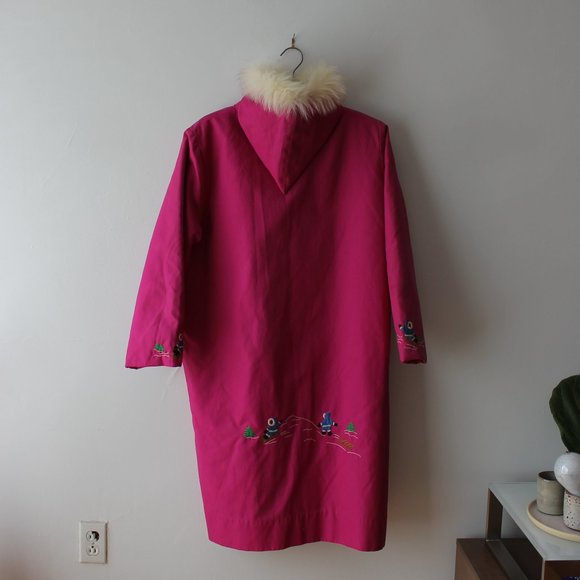 Vintage Pink Embroidered Long Coat - Picture 8 of 15